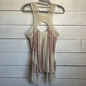 Free People Crochet Lace Floral Cut Out Tank Top